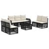 vidaXL Ensemble de canap&eacute; de jardin 8 pcs Noir et blanc cr&egrave;me