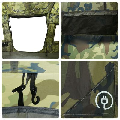 vidaXL Tente familiale tunnel 6 personnes camouflage imperméable