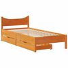 vidaXL Cadre de lit avec tiroirs cire marron 90x200 cm bois pin massif