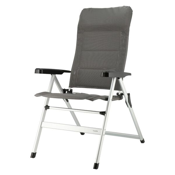 Travellife Chaise de camping pliable de luxe Ancona Comfort Gris fonc&eacute;