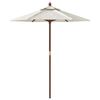 vidaXL Parasol de jardin avec mât en bois sable 196x231 cm