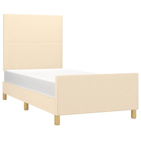 vidaXL Cadre de lit sans matelas cr&egrave;me 100x200 cm tissu