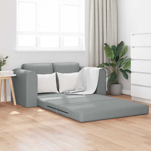 vidaXL Canap&eacute;-Lit Gris clair 148 x 71 x 83 cm tissu