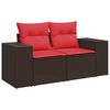 vidaXL Salon de jardin avec coussins 9pcs marron r&eacute;sine tress&eacute;e acacia