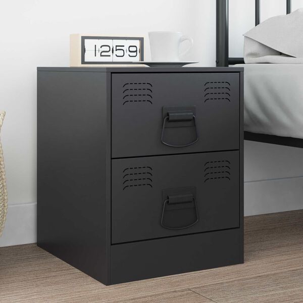 vidaXL Poign&eacute;es de Cabinet 2 pcs Noir 85 x 45 mm M&eacute;tal