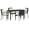 vidaXL Ensemble de salle &agrave; manger pour jardin 5 pc Noir polyrotin