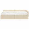 vidaXL Cadre de lit d'angle avec matelas Autre 2 pcs Cr&egrave;me tissu