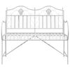vidaXL Banc de jardin Blanc antique 103,5 x 59 x 89 cm Acier