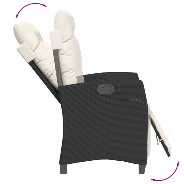 vidaXL Ensemble &agrave; manger de jardin coussins 5pcs Noir R&eacute;sine tress&eacute;e