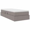 vidaXL Lit avec rangement et matelas Taupe 100 x 200 cm Polyester