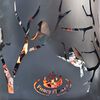 Esschert Design Baril &agrave; feu Birds on Twig Acier au carbone Noir FF409