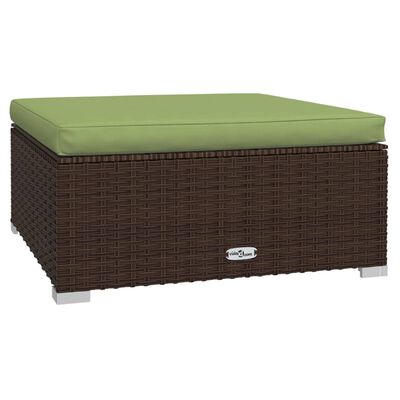 vidaXL Salon de jardin avec coussins 9 pcs marron résine tressée