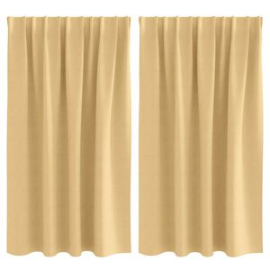 vidaXL Rideaux occultants avec anneaux 2 pc Beige 140 x 140 cm