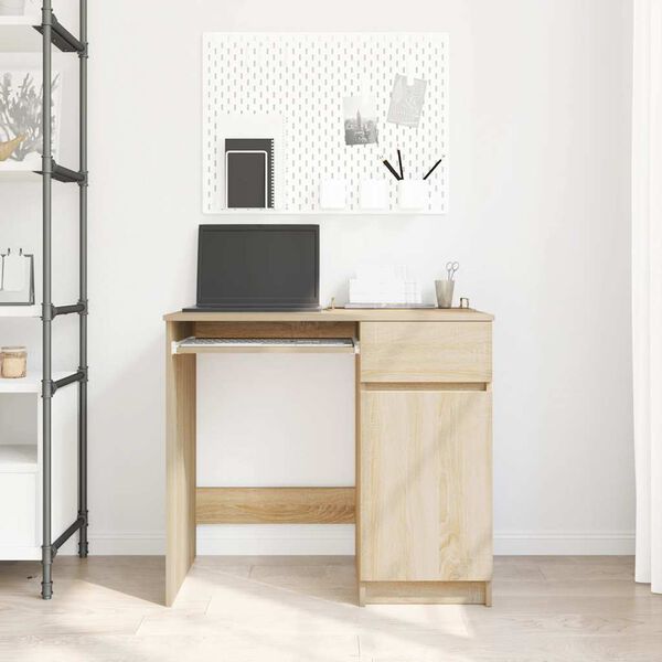 vidaXL Bureau ch&ecirc;ne Sonoma 86x49x76 cm bois d'ing&eacute;nierie