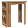vidaXL Table de bar avec &eacute;tag&egrave;re de rangement ch&ecirc;ne artisanal
