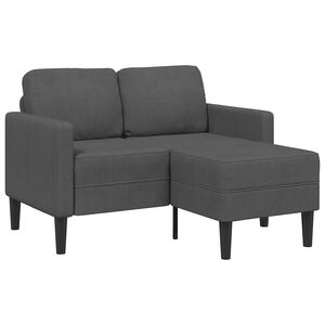 vidaXL Canap&eacute; 2 places avec m&eacute;ridienne en L Gris fonc&eacute; 125 cm Lin
