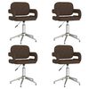 vidaXL Chaises pivotantes &agrave; manger lot de 4 marron similicuir