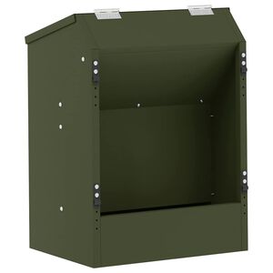 vidaXL Distributeur pour lapins Vert olive 33,5 x 25,5 x 45,5 cm 3 kg