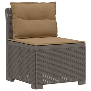 vidaXL Canap&eacute; de jardin 1 place avec coussins look rotin PP Gris clair