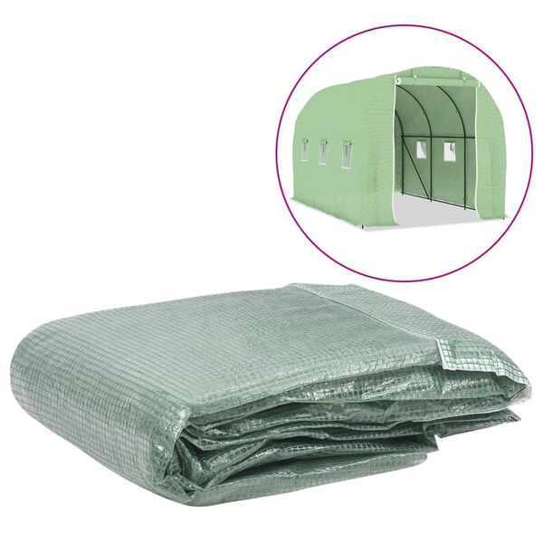 vidaXL Couverture de remplacement de serre (6,86m&sup2;) 200x343x200cm Vert