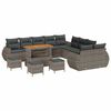 vidaXL Ensemble de canap&eacute; de jardin 14 pc Gris polyrotin
