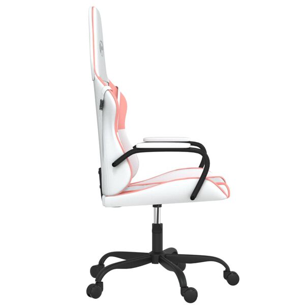 vidaXL Chaise de jeu Blanc et rose Similicuir