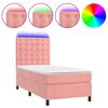 vidaXL Sommier &agrave; lattes de lit matelas et LED Rose 80x200 cm Velours