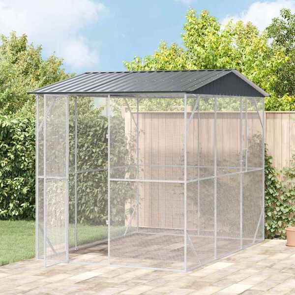 vidaXL Cage pour oiseaux Anthracite 227 x 310 x 247 cm Acier galvanisé