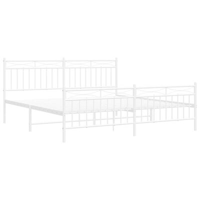 vidaXL Cadre de lit métal sans matelas et pied de lit blanc 180x200 cm