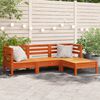 vidaXL Canap&eacute; de jardin 3 places repose-pied cire marron bois massif