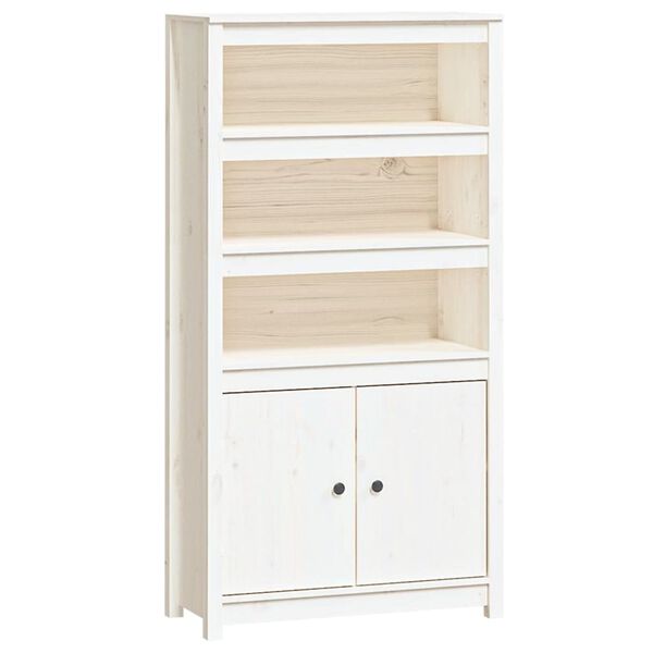 vidaXL Buffet haut Blanc 80x35x154 cm Bois massif de pin