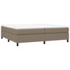 vidaXL Sommier &agrave; lattes de lit avec matelas Taupe 200x200 cm Tissu