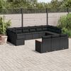 vidaXL Salon de jardin avec coussins 13 pcs noir r&eacute;sine tress&eacute;e