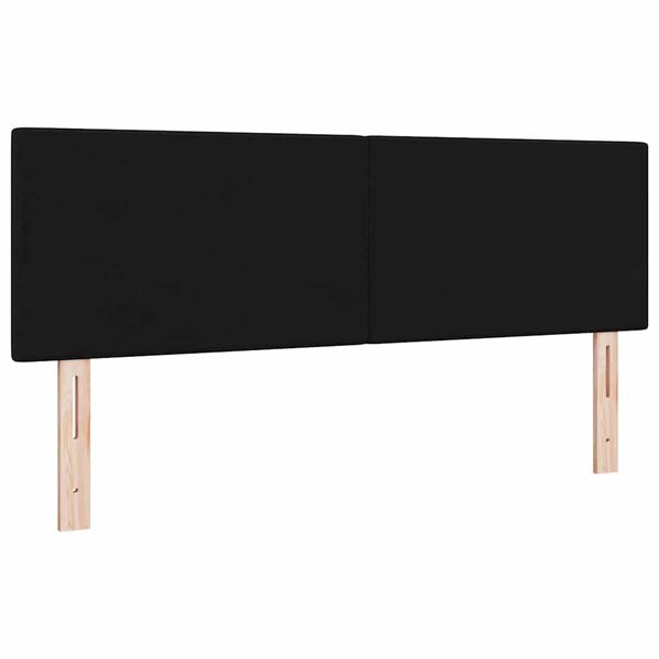 vidaXL T&ecirc;te de lit avec t&ecirc;te de lit Noir 144 cm Cuir synth&eacute;tique