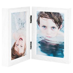 vidaXL Cadre photo d&eacute;pliable en deux Blanc 2x(10x15 cm)