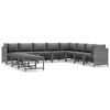 vidaXL Salon de jardin 11 pcs avec coussins R&eacute;sine tress&eacute;e Gris