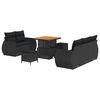 vidaXL Ensemble de canap&eacute; de jardin 8 pc Noir polyrotin