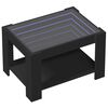 vidaXL Table basse avec LED noir 73x53x45 cm bois d'ing&eacute;nierie
