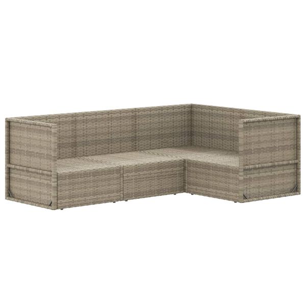 vidaXL Salon de jardin 4 pcs avec coussins Gris R&eacute;sine tress&eacute;e