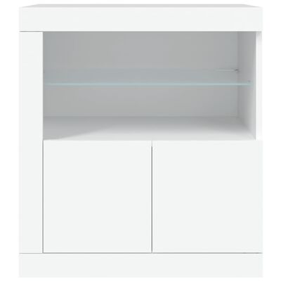 vidaXL Buffet avec lumières LED blanc 60,5x37x67 cm