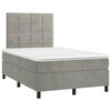 vidaXL Sommier &agrave; lattes de lit et matelas gris clair 120x190cm velours