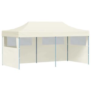vidaXL Tente de r&eacute;ception pliable cr&egrave;me 3 x 6 m
