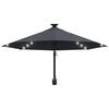 vidaXL Parasol mural de jardin avec LED 300 cm anthracite