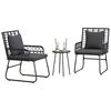 vidaXL Ensemble de salle à manger pour jardin 3 pcs Noir et anthracite
