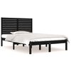 vidaXL Cadre de lit sans matelas noir 135x190 cm bois massif
