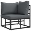 vidaXL Ensemble de canap&eacute; de jardin avec coussin 13 pcs Noir Aluminium
