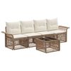 vidaXL Ensemble de canap&eacute; de jardin 5 pcs Beige polyrotin