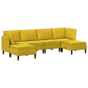 vidaXL Ensemble de meubles pour le salon 6 pcs Jaune Velours