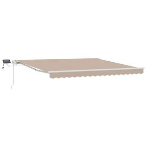 vidaXL Auvent r&eacute;tractable Beige 400 &times; 300 cm Tissu et Aluminium
