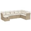 vidaXL Salon de jardin avec coussins 8 pcs beige r&eacute;sine tress&eacute;e
